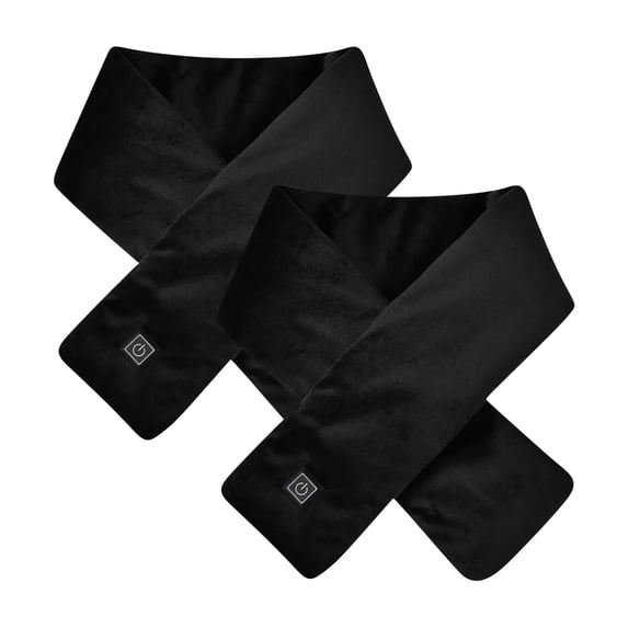 Gpaecead 2 Pcs Heated Scarf for Women Men USB Heating Scarf Soft Warm Electric Heated Neck Warmer for Winter Free Size Black