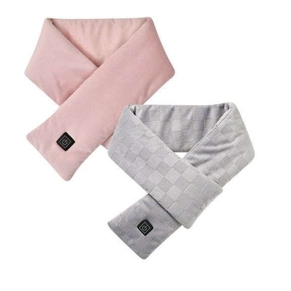Gpaecead 2 Pcs Heated Scarf for Women Men USB Heating Scarf Soft Warm Electric Heated Neck Warmer for Winter Free Size Pink