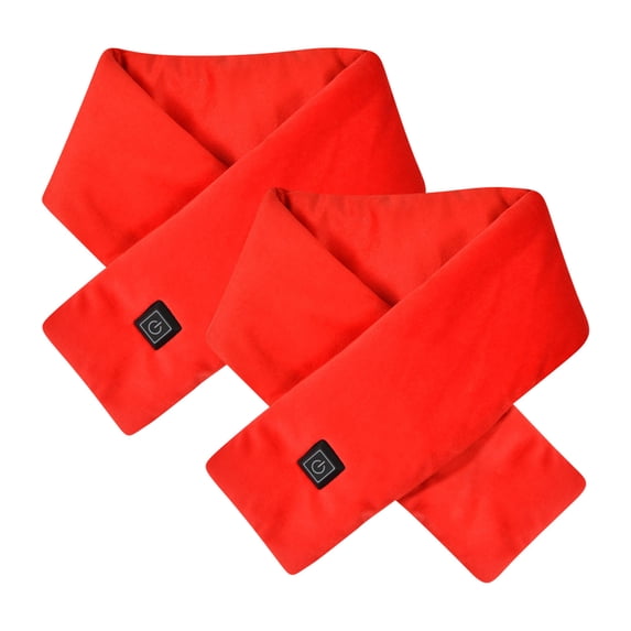 Gpaecead 2 Pcs Heated Scarf for Women Men USB Heating Scarf Soft Warm Electric Heated Neck Warmer for Winter Free Size Red