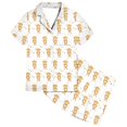 thumbnail image 1 of Gpaecead 2 Piece Pjs Set Kids & Toddler Girls Monkey Printed Pajamas Cotton Sleepwear Roundneck Shirts Top & Pajama Shorts 6 Years Yellow, 1 of 5