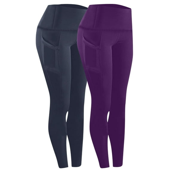 Gpaecead 2PCS Women's Activewear: Leggings for Women with Pockets - Ideal for Workout, Running, and Yoga Athletic Pants 3XL Purple