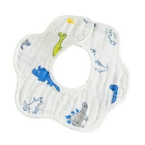 Rohuuque Baby Bibs for Unisex Boys Girls, Soft Cotton Baby Drool Bibs, Drooling and Teething Bibs for Infant, Newborn Free Size Light Blue