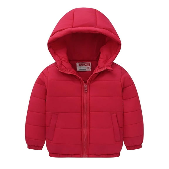 Rohuuque Baby Boys Girls Jacket Warm Hoodie Coat Fall Winter Outfit Outdoor Warm Cotton Clothes 1 Years Red