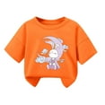 thumbnail image 1 of Rohuuque Baby Boys Girls Short Sleeve T-Shirts Toddler Summer Thin Rabbit Graphic Crewneck Tees Tops 9 Years Orange, 1 of 4