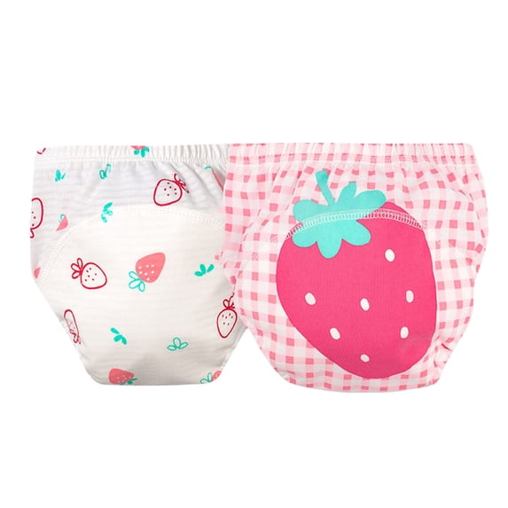 Lovskoo Baby Training Pants Unisex Toddler Underpants Kids Waterproof Breathable Underwear 2PC 1 Year Pink