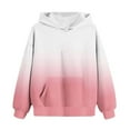 thumbnail image 1 of Lovskoo Boys Girls Casual Sweatshirts,Long Sleeve Hoodies Gradient Color Loose Pocket Sweatshirt Tops 9 Years White, 1 of 5