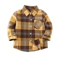 thumbnail image 1 of Rohuuque Children Long Sleeved Shirts Kids Plaid Button Down Shirt Casual Blouse Tops Fall Winter Clothes 9 Years Yellow, 1 of 3