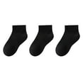 thumbnail image 1 of Lovskoo Children's 3PC Boys And Girls Student Solid Color Cotton Short Tube Socks Sports Socks Sweat Absorbing And Odor Proof Socks 9 Years Black, 1 of 3