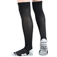 thumbnail image 1 of Rohuuque Children's Sports Socks Solid Color Football Socks High Tube Socks Knee High Socks M Black, 1 of 3