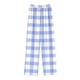 thumbnail image 1 of Lovskoo Children's Straight Leg Pants,Long Wide Pants Casual Outerwear Pant With Grid Print 12 Years Blue, 1 of 3