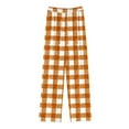 thumbnail image 1 of Lovskoo Children's Straight Leg Pants,Long Wide Pants Casual Outerwear Pant With Grid Print 8 Years Orange, 1 of 3
