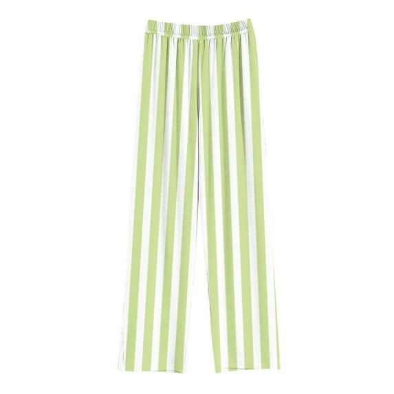 Rohuuque Children's Straight Leg Pants,Long Wide Pants Casual Outerwear Pant With Stripe Print 4 Years Green