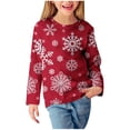 thumbnail image 1 of Lovskoo Children's Christmas Sweatshirt,Kids Round Neck Long Sleeved Sweatshirts Top With Patterns 1 Years Red, 1 of 4