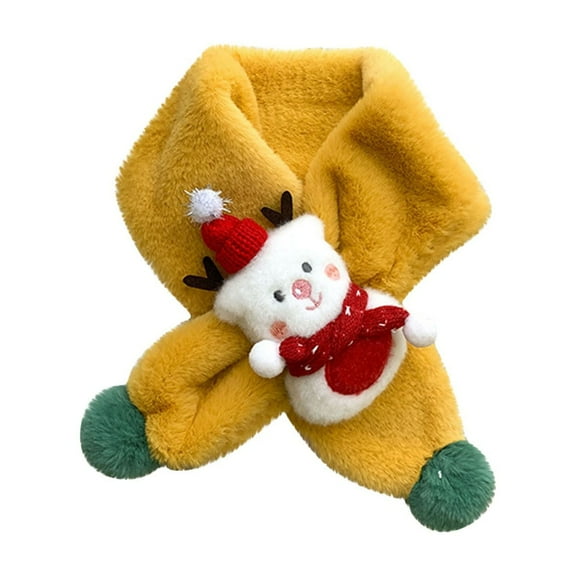 Rohuuque Christmas Boys And Girls' Scarves Cute Thick And Warm Scarves For Kids Free Size Yellow