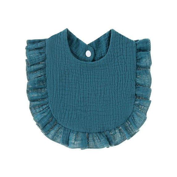 Lovskoo Fashionable Solid Color Comfortable And Cute Pleated Newborn Bib For Boys And Girls Free Size Navy
