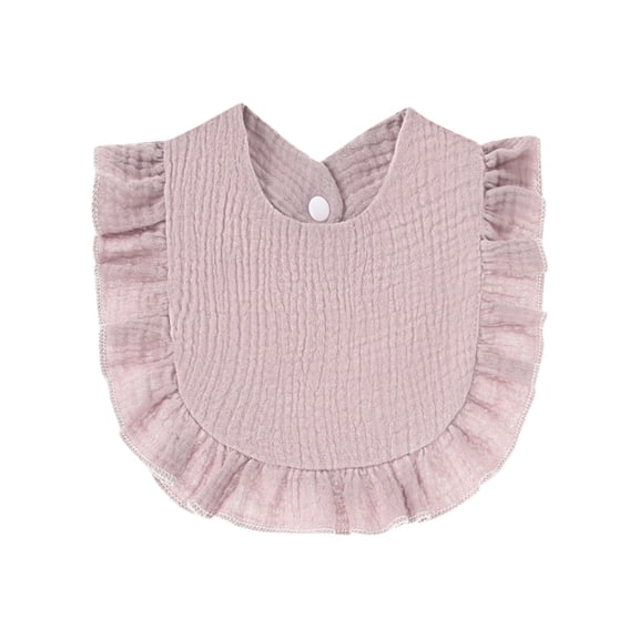 Lovskoo Fashionable Solid Color Comfortable And Cute Pleated Newborn Bib For Boys And Girls Free Size Purple