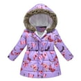 thumbnail image 1 of Rohuuque Girl's Kids Toddler Winter Hooded Coats Thicken Long Sleeved Snow Down Jacket Outwear 9 Years Purple, 1 of 5