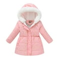 thumbnail image 1 of YanQiao Girls And Boys Winter Coats Heavyweight Hooded Jacket Kid Snow Outwear Cotton Coats 11 Years Pink, 1 of 7