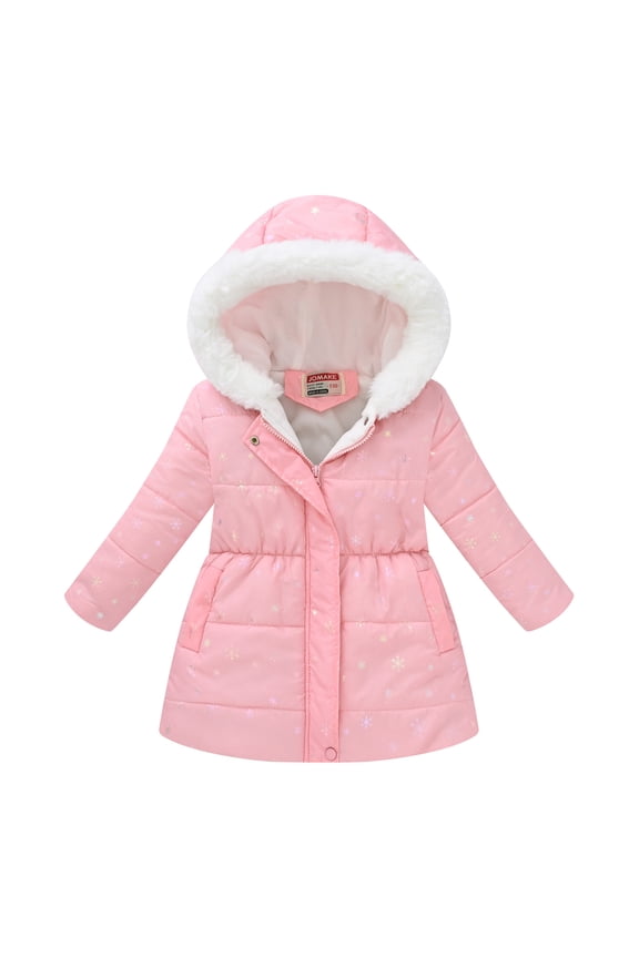 Lovskoo Girls And Boys Winter Coats Heavyweight Hooded Jacket Kid Snow Outwear Cotton Coats 9 Years Pink