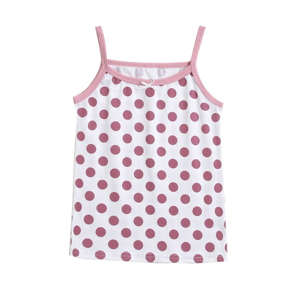Rohuuque Girls' Camisole,Cotton Plaid Printed Tagless Cami, Toddler Sizing, Multiple Packs & Colors Available Tank Tops 3 Years Pink