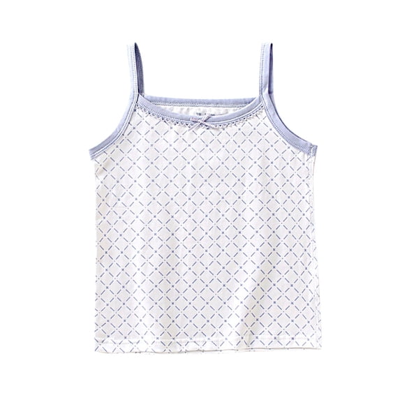 Rohuuque Girls' Camisole,Cotton Plaid Printed Tagless Cami, Toddler Sizing, Multiple Packs & Colors Available Tank Tops 4 Years Light Blue