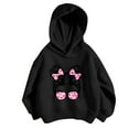 thumbnail image 1 of Rohuuque Girls Hoodie Sweatshirt,Long Sleeve Roundneck Cartoon Print Sweatshirts for Kids & Teens 6 Years Black, 1 of 5