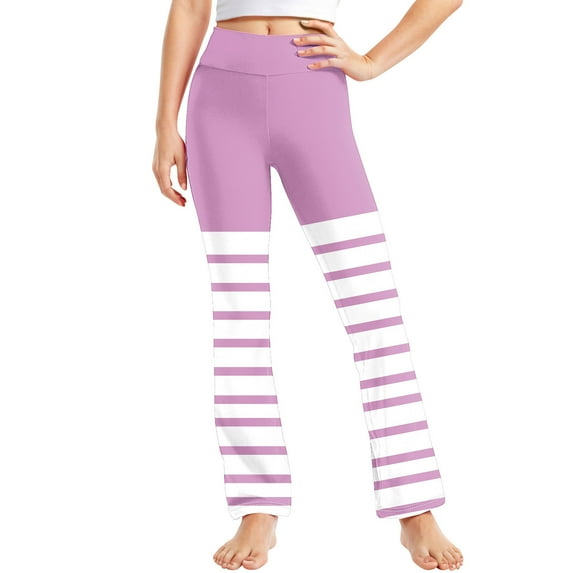 Gpaecead Girls' Leggings Cross Stripe Pants Color Block Soft Stretchy High Waisted Pants for Kids Child Yoga Dance 2 Years Pink