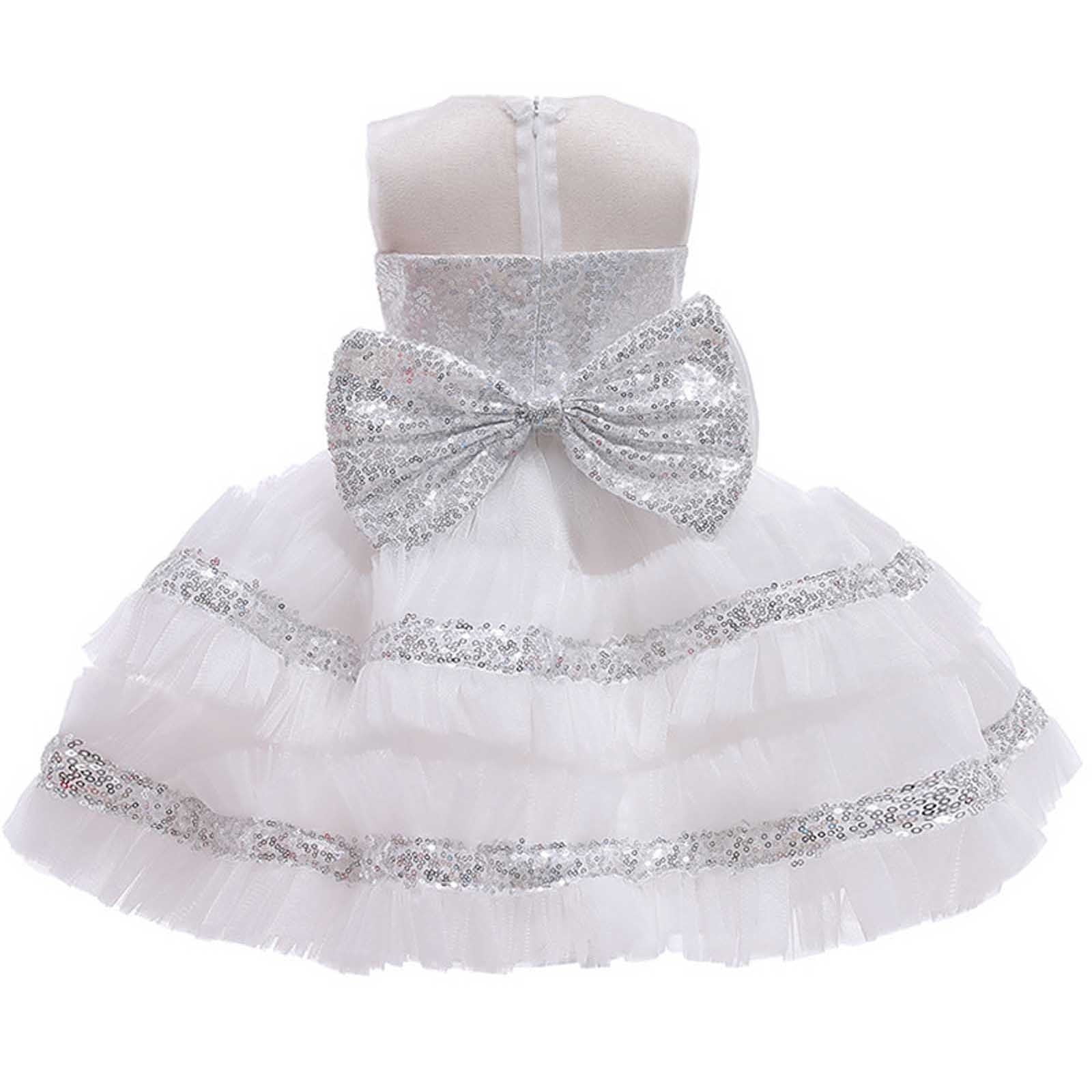 Children's Puffy High-low Dress Classic Round Necked Embroidery Sheer Princess Gown main image 0