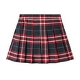 thumbnail image 1 of Gpaecead Girls Pleated Plaid Skirt Elastic Waist Uniform Plus Size Casual Outwear Skirts 13 Years Red, 1 of 3
