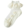 thumbnail image 1 of Rohuuque Girls Socks for Dancing : Solid Color Mesh Lace Cotton Breathable Princess Thin Socks 7 Years Yellow, 1 of 3