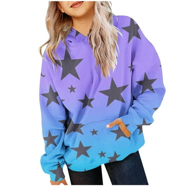 YanQiao Girls Sweatshirt Long Sleeve Star Print Crewneck Pullover Sweatshirts for Teen Girls 5 Years Beige