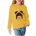 thumbnail image 1 of Rohuuque Girls Sweatshirts Pullover Crewneck Spring & Fall Long Sleeve Tops Shirts with Floral Print 4 Years Yellow, 1 of 5
