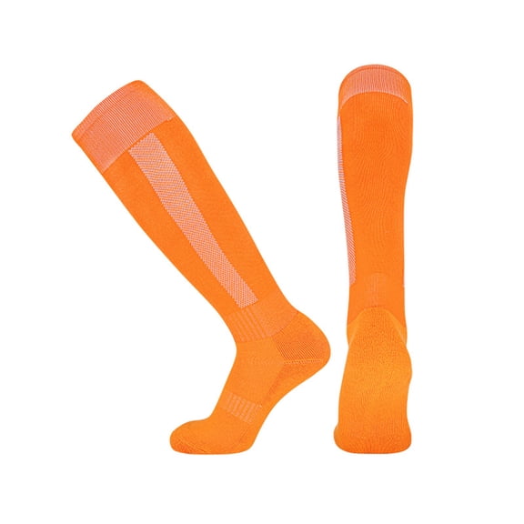 Lovskoo High Football Socks Multiple Sizes Over the Knee Baseball Anti-Slip Extra Long Socks for Youth Men M Orange