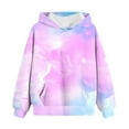 thumbnail image 1 of Gpaecead Hoodies For Teen Girls Casual V-Neck Tie Dye Long Sleeve Sweatshirts with Pockets 12 Years Purple, 1 of 4