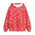 thumbnail image 1 of Gpaecead Hoodies for Teen Girls Valentine's Day Heart Printed Pullover Long Sleeve Sweatshirts 12 Years Red, 1 of 5