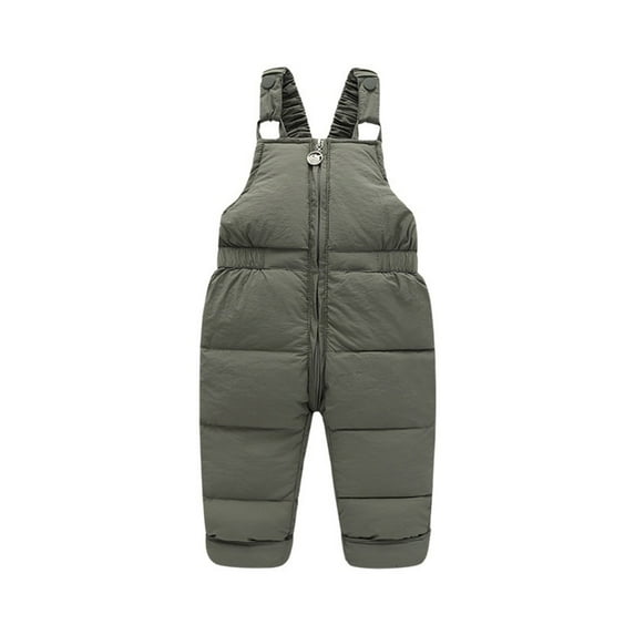 Lovskoo Infant Baby Boy Girl Romper Adjustable Zipper Suspender Solid Color Pants Romper Outfit Clothes 12 Months Green