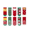 thumbnail image 1 of Rohuuque Kids Christmas Socks Toddler Nonslip Grip Christmas Socks Baby Holiday Winter Warm Socks for Boys/Girls 5 Pairs M Green, 1 of 2
