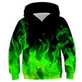 thumbnail image 1 of Rohuuque Kids Hoodies Unisex Children Soft Pullover Hooded Sweatshirt Hoodies Sweatshirt With Flame Print 4 Years Green, 1 of 2