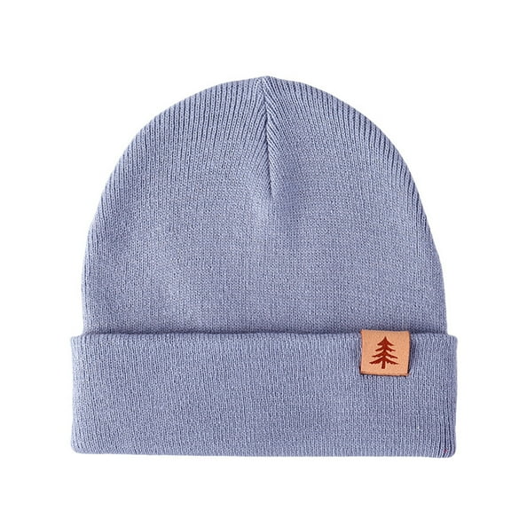Rohuuque Kids Winter Hat Toddler Knitted Beanie Hat Cotton Lined Fur Cap Baby Girls Boys Beanies M Sky Blue