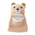 thumbnail image 1 of Rohuuque Kids Winter Plus Velvet Thickened face Protection Scarf Caps Cute Beanie Cap Winter Soft Warm Knit Caps Beige Free Size, 1 of 3