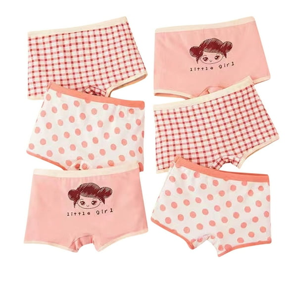 Rohuuque Little Girls' Cotton Panties Baby Toddler Soft Underwear Multipack 6pc 5 Years Pink