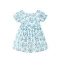 thumbnail image 1 of Lovskoo Little Girls Cotton Princess Dresses Flutter Lovely Short Sleeve Summer Dress 6 Years Gray, 1 of 3