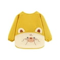 thumbnail image 1 of Rohuuque Long Sleeve Bib,Baby Smock for Eating 1-9 Years Reusable Shirt Bibs for Babies Toddler 6 Years Yellow, 1 of 3