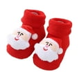 thumbnail image 1 of Rohuuque Lovely Christmas Stocking Baby Toddler Thick Thermal Terry Socks Non-Slip First Walker Crib Socks 1 Year Red, 1 of 3