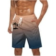 thumbnail image 1 of Gpaecead Men's Gradient Beach Pants: Casual Shorts with Elastic Waist, Drawstring, and Pockets 5XL Khaki, 1 of 5