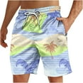 thumbnail image 1 of Gpaecead Men's Printed Casual Sports Shorts with Pocket and Drawstring - Beach Pants XL Sky Blue, 1 of 4