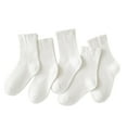 thumbnail image 1 of Rohuuque Newborn Cotton Crew Socks Unisex Baby Solid Color Sock Ankle Socks for Boy Girls Infant Toddlers 9 Years White, 1 of 3