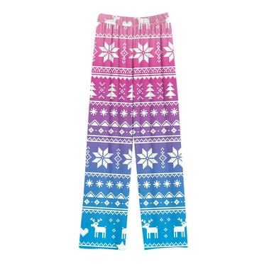 YanQiao Pajama Pants for Boys Girls Long Sleep Plaid Pants Soft Lounge Pajama with Pockets 4 Years Pink