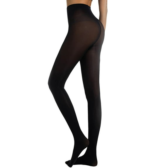 Gpaecead Shiny Pantyhose for Women Shimmer Sheer Tights High Waist Comfort Stockings S Black