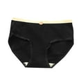 thumbnail image 1 of Rohuuque Teen Girls Pure Cotton Underwear Briefs Breathable Mid Waist Underpants Cute Panties M Black, 1 of 3